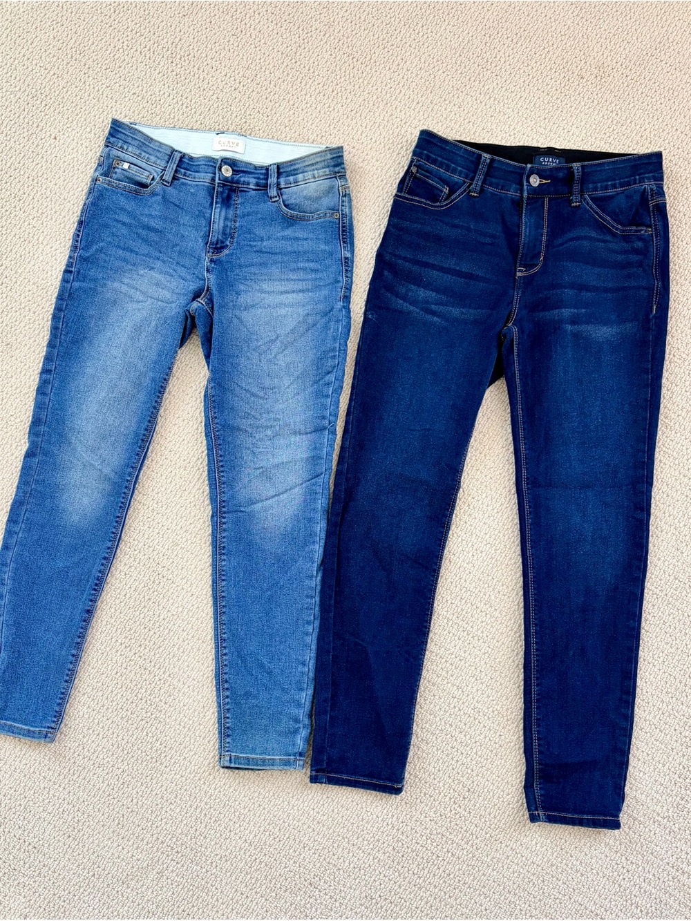 Pair of Skinny Jeans Blue Washes Curve Appeal Size 4/27